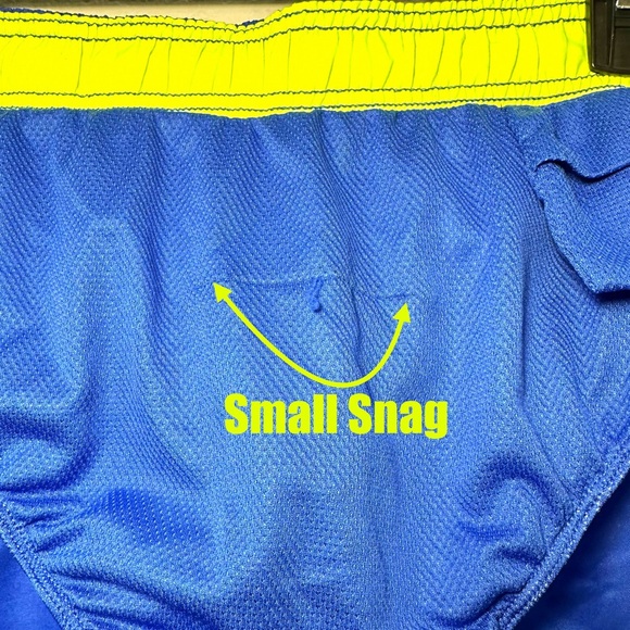 NEW Men’s NIKE Big Spell Out Swim Trunk Shorts Royal Blue with Neon Green Sz M - Picture 13 of 13